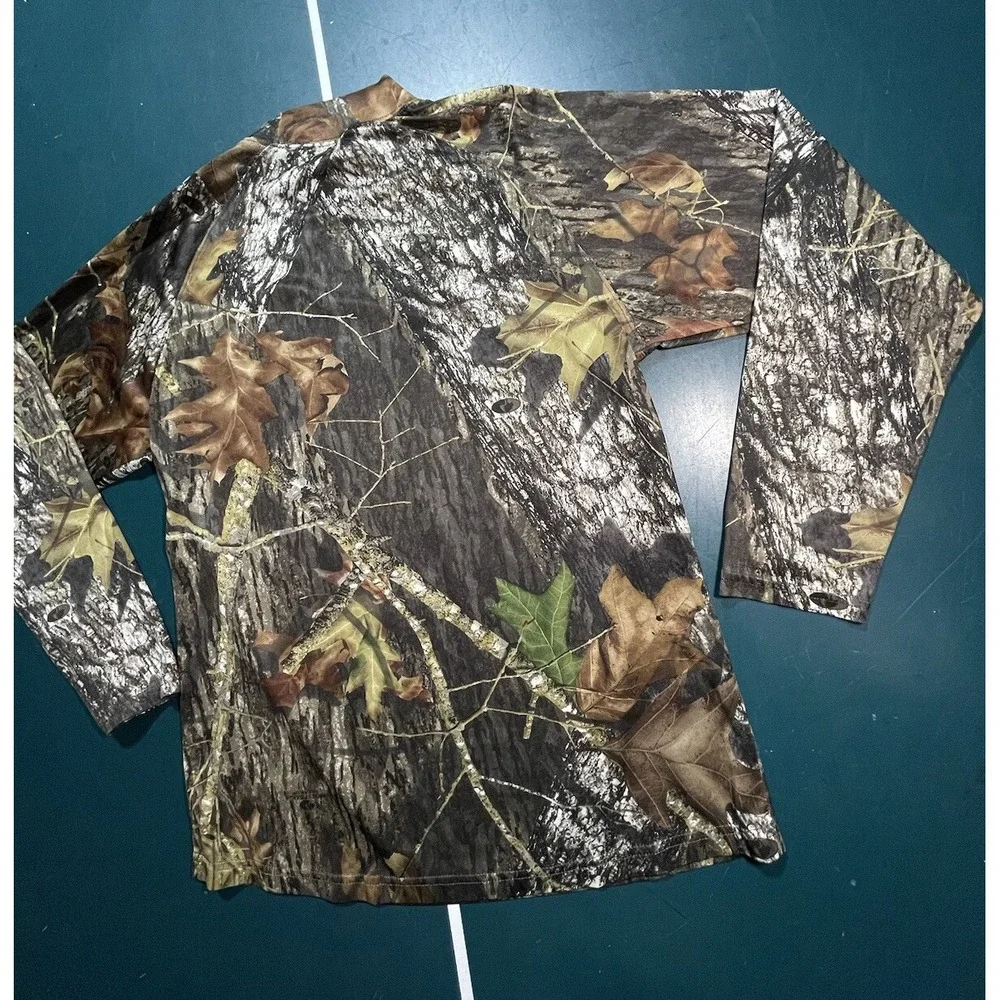Vintage Y2K Realtree Camo Long Sleeve‎ Shirt Medium Hunting Mossy Oak Forest
